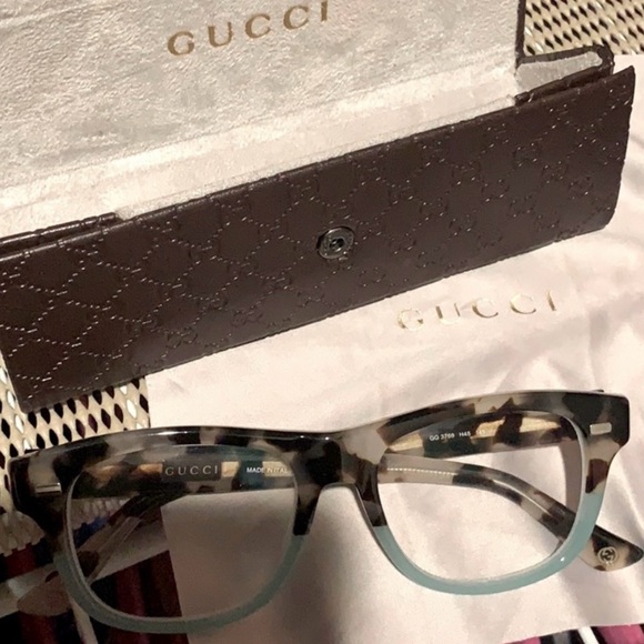 Gucci glasses- Tortoise shell & blue. (Replaced w/clear lens). Fashion ? glasses